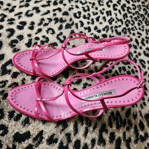Manolo Blahnik Pink Strappy Sandals SZ 40 1/2